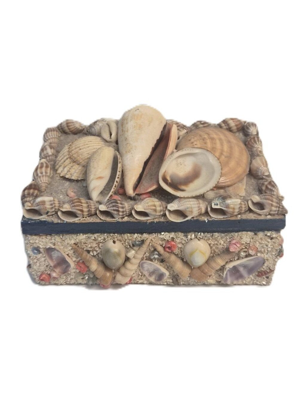 VTG Seashell Jewelry Box Sailor's Valentine Style Mermaidcore Shellcraft Kitch